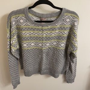 Arizona Jean Company Sweater Size 1X Color Gray White Yellow